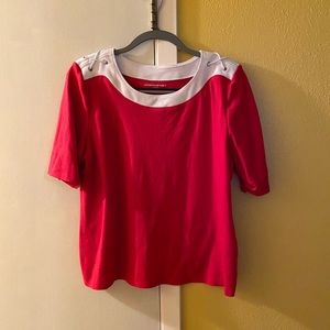 Allison Daley red and white top
